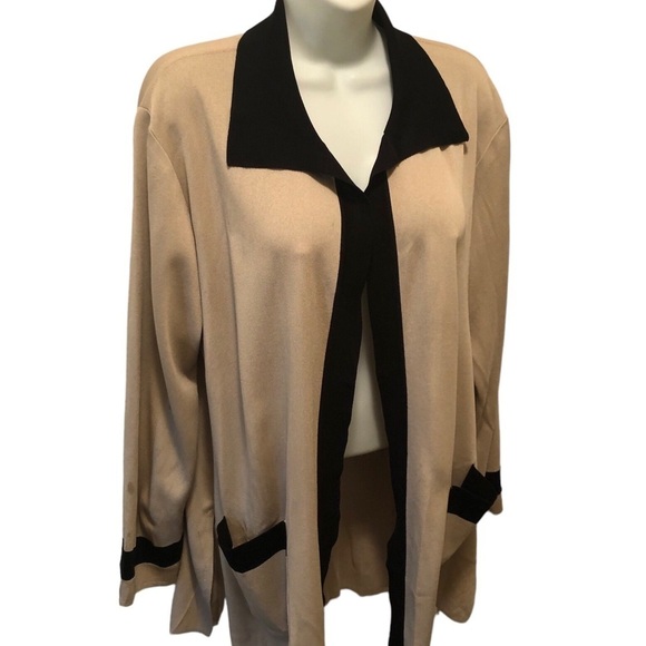 Exclusively Misook Slinky Open Concept Cardigan Sz L Business Wardrobe Designer - Picture 1 of 6